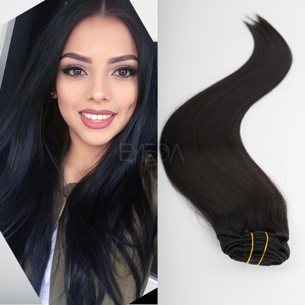 Natural color human hair extension clip in har extension UK CX054